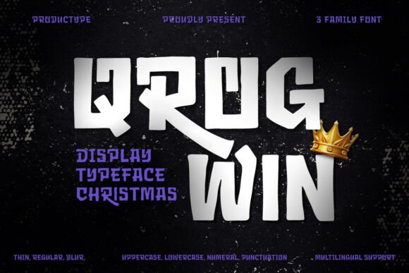 Qrog Win: A Festive Display Font for Small Business Branding
